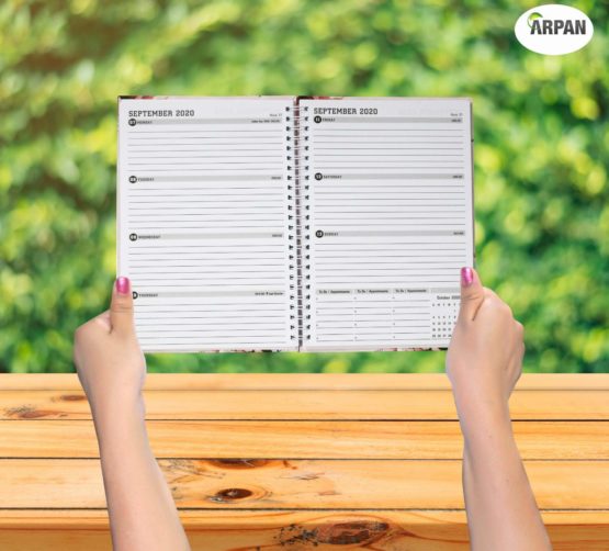 2021 A5 Week to View Diary Vintage Leaf Design Busy Life Agenda Planner by Arpan - Image 2