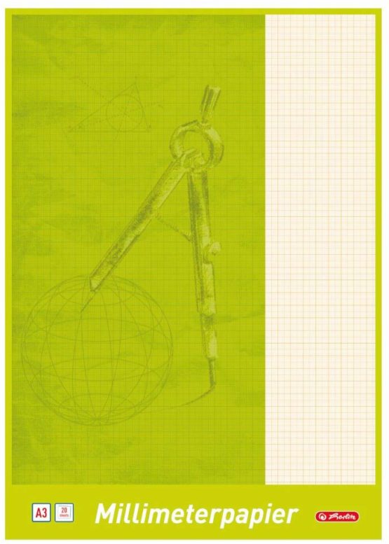 Herlitz 690305 Graph Paper Pad, A3, 20 Sheets a3