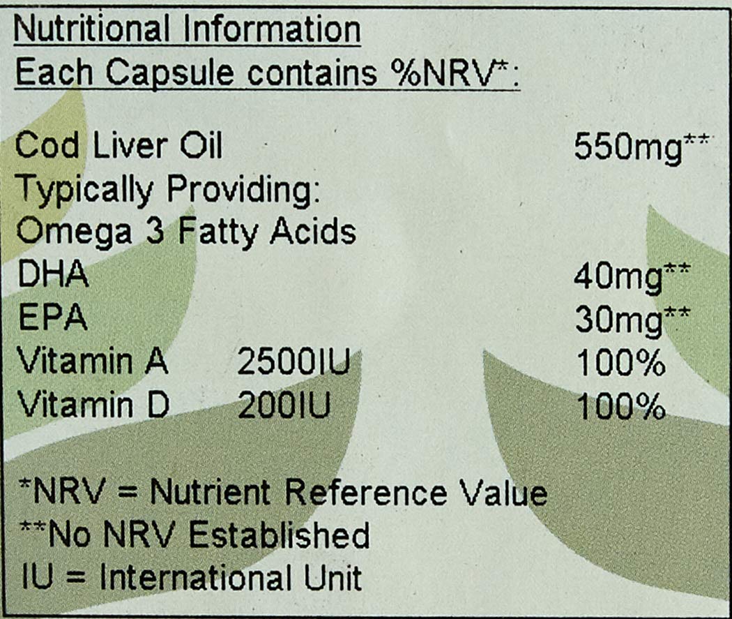 Cod Liver Oil Capsules 500mg - 180 Capsules, 180 count (Pack of 1) - Image 4