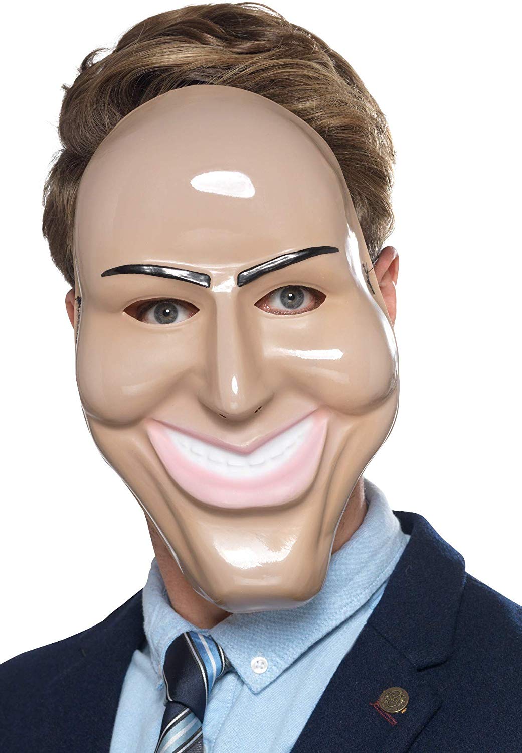 Smiffys Smile Killer Mask, Flesh, Halloween Fancy Dress Accessory, Serial Killer Dress Up Masks