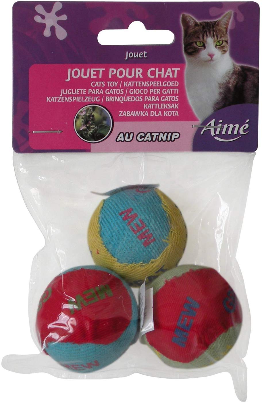 Aime Burlap Balls Cat Toy - Pack of 3, other, Standard