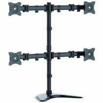 StarTech Quad Monitor Stand - Articulating - Supports Monitors 13” to 27” - Adjustable VESA Four Monitor Stand for 4 Screen Setup - Steel - Black (ARMBARQUAD)