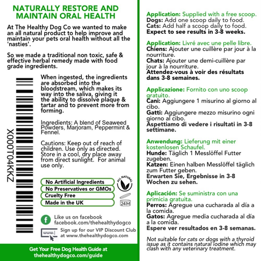 The Healthy Dog Co, Plaque Off Dogs, Natural Dog Breath Freshener, Reduce Plaque Buildup for Cats, Dog Dental Care Formula - Image 2