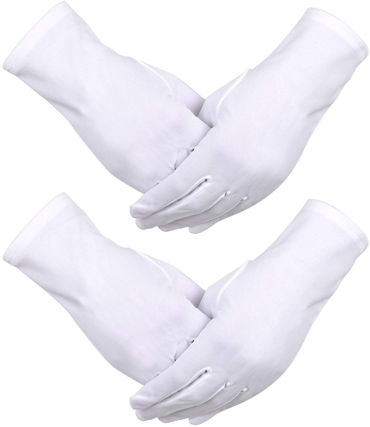 Sumind White Uniform Gloves - Formal & Parade Gloves in Satin & Nylon Cotton