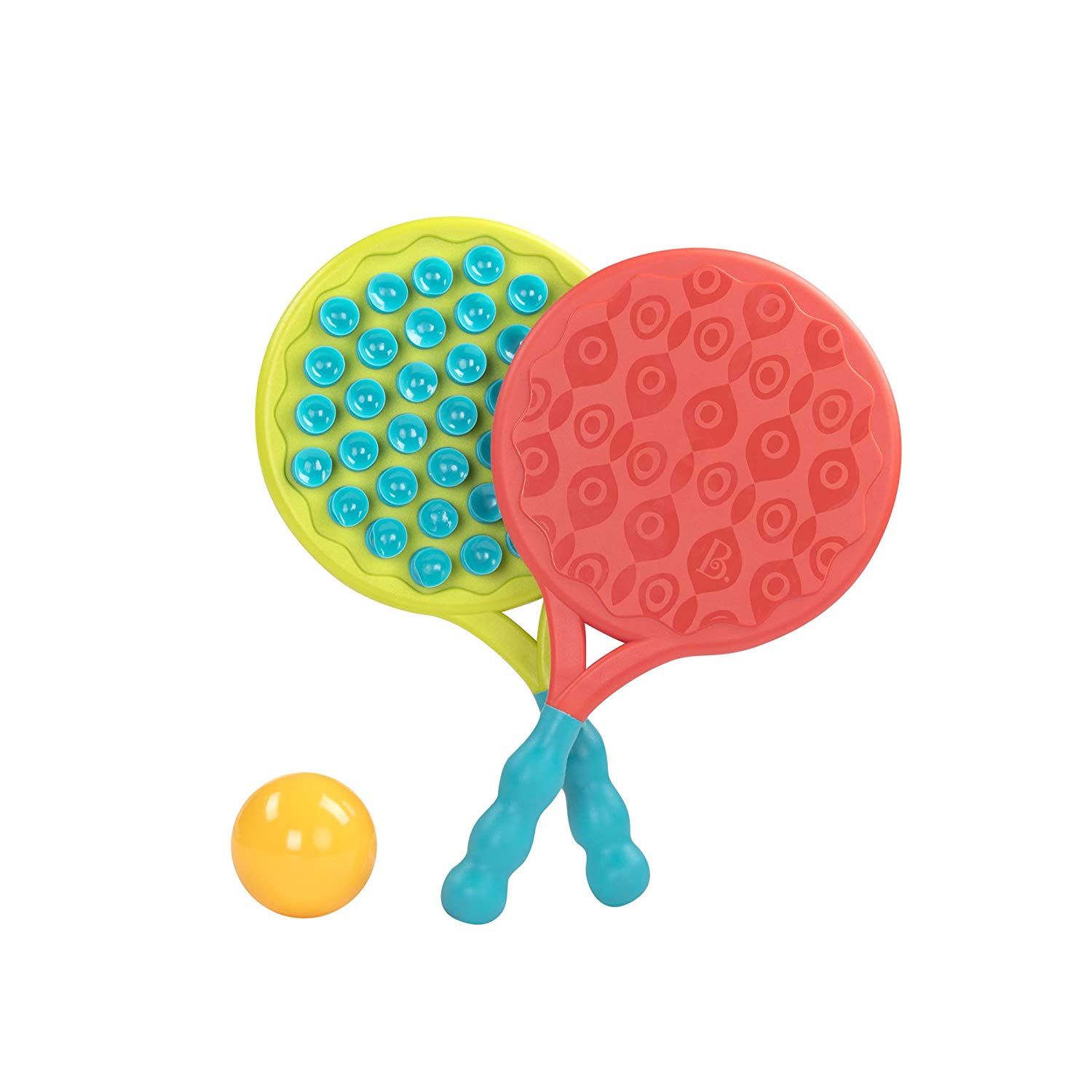 B. toys, Paddle Popper, Paddle Game Set, 2 Suction Paddles & Ball, Catch & Toss Sports Games - Image 2