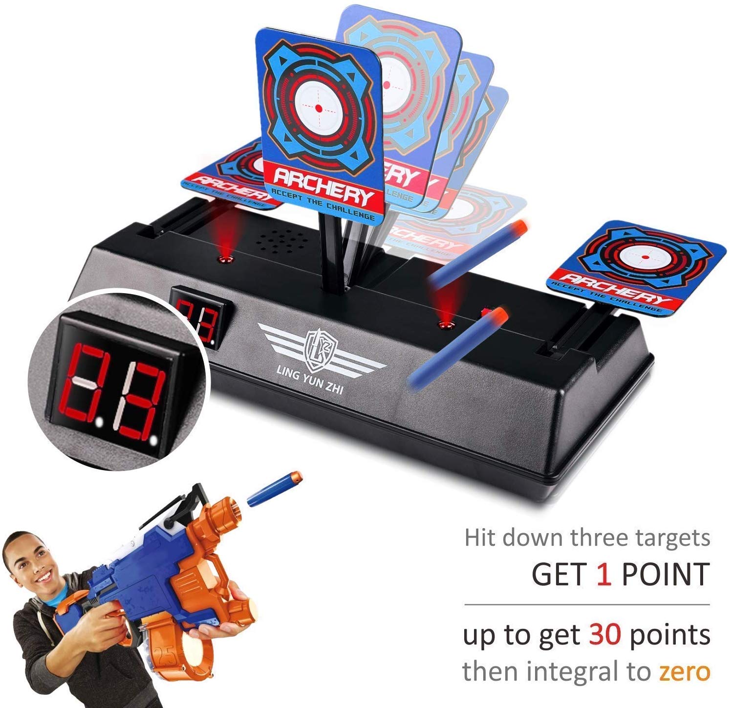 Zicosy Electronic Digital Target for Nerf Gun N-Strike Elite/Mega/Rival ...
