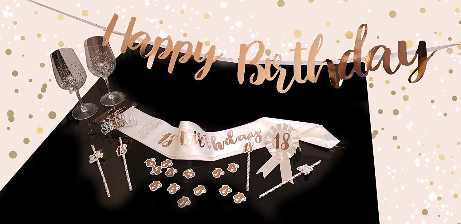 Alandra Birthdays RGS-21 21st Cream & Rose Gold Metallic Birthday Sash, One Size - Image 4