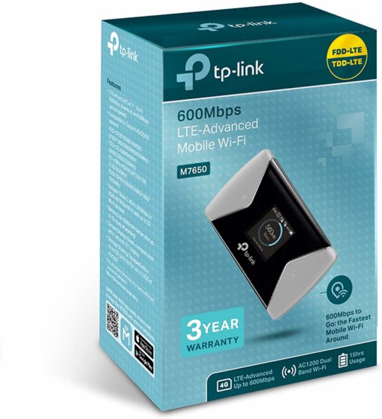 TP-Link M7650 4G+ MiFi, Portable Travel Wi-Fi, SD Card Slot, Unlocked LTE-Advanced Cat11 Mobile Wi-Fi Hotspot, Caravan Wi-Fi (Up to 32 Wi-Fi Devices, Easy tpMiFi App Management) - Image 3