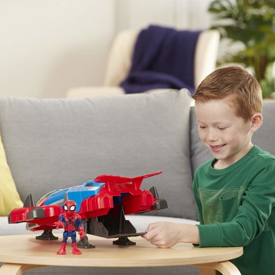 Playskool Heroes Marvel SUPER HERO ADVENTURES Spider-Man Jetquarters, 5-Inch Action Figure and Vehicle Set, Toy Jet, Collectible Toys for Kids From 3 Years Old - Image 4