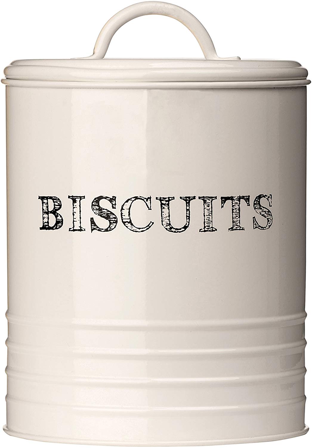 Premier Housewares Sketch Biscuit Canister - Cream, Beige, H22 x W14 x D14cm
