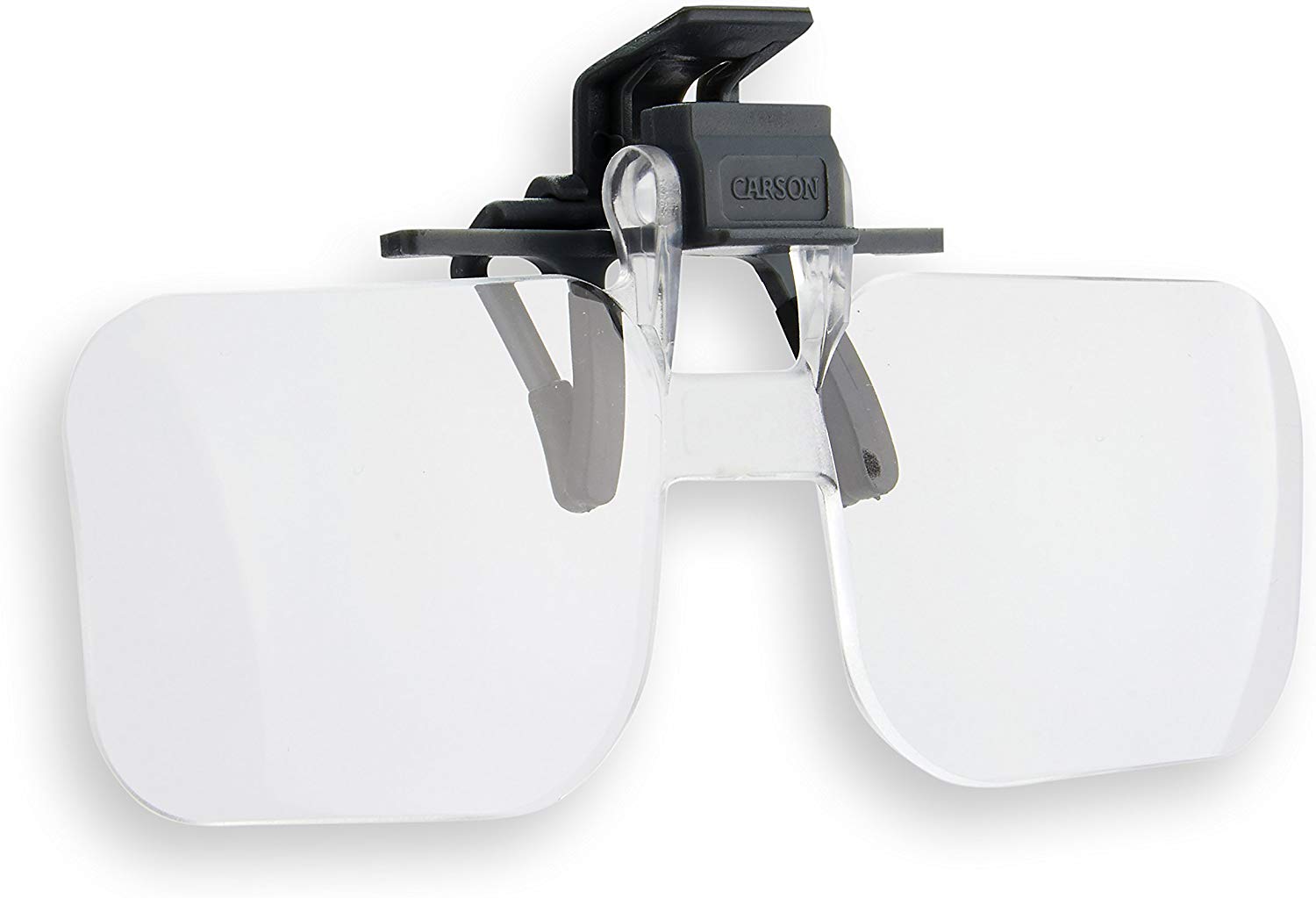 Carson OD-14 Clip and Flip Hands-Free 2x (+4.00) Magnifying Lenses, Grey, +4.00 Diopters (2x Power)