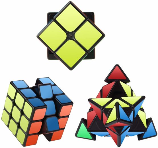 ROXENDA Original Cube Set, Magic Cube Set of 2x2 3x3 Pyramid Cube Smooth Puzzle Cube -Sticker - Image 2