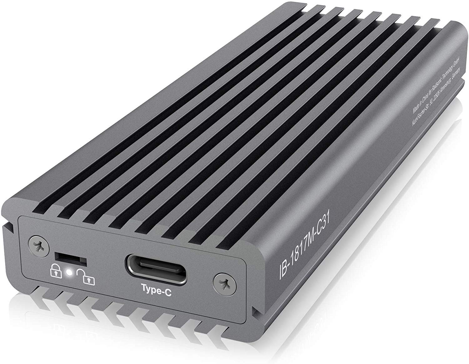 ICY BOX M.2 NVMe SSD Enclosure, USB 3.1 (Gen2, 10Gbit/s), PCIe M-Key, External SSD, NVMe Adapter, USB-C, USB-A, IB-1817M-C31 - Image 2