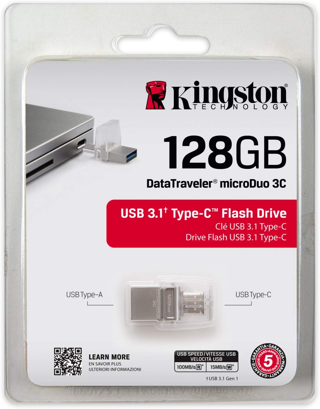 Kingston DTDUO3C/128GB DTDUO3C/128 GB Drive, Silver, Silber - Image 4