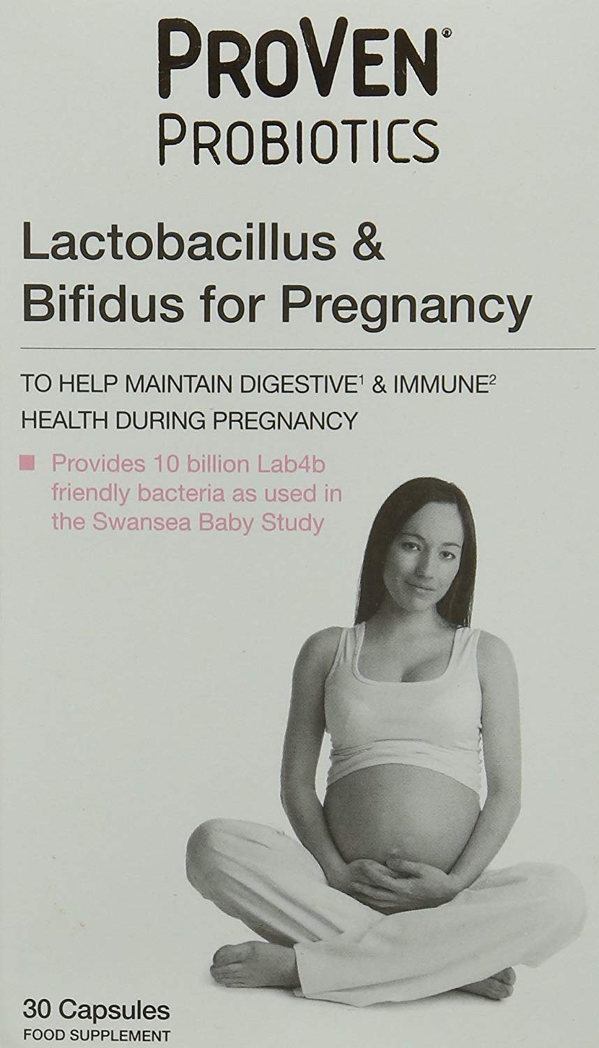 Pro-Ven Probiotics for Pregnancy Gut Health & Immune System Support Supplement Vitamin C and Calcium Safe for Mum and Baby 10 Billion CFU 30 Capsules