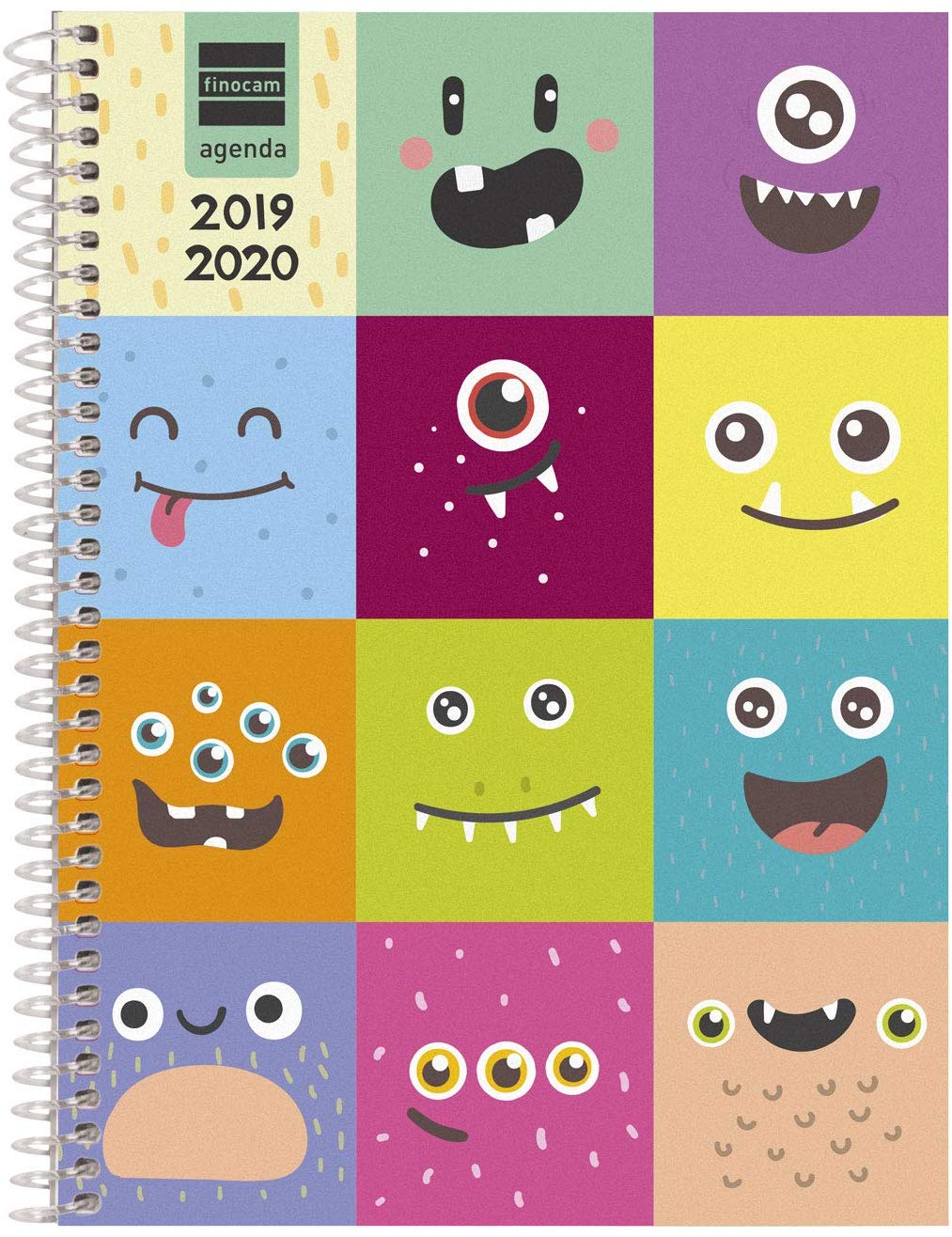 Finocam - Agenda 2019-2020 Week View Landscape Spanish Basic Monsters, multicoloured