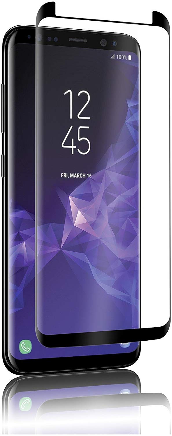 QDOS OptiGuard Glass Curve Screen Protector for Galaxy S9 - Black