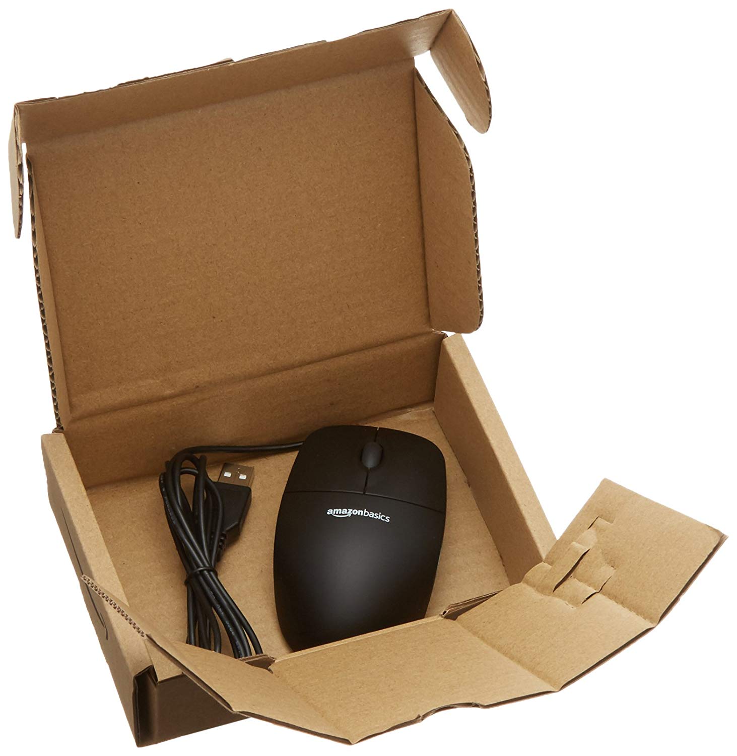 Amazon Basics Responsive and Precise 3-Button Wired USB Computer Mouse with Scrolling and Tracking, Single, Black - Image 4