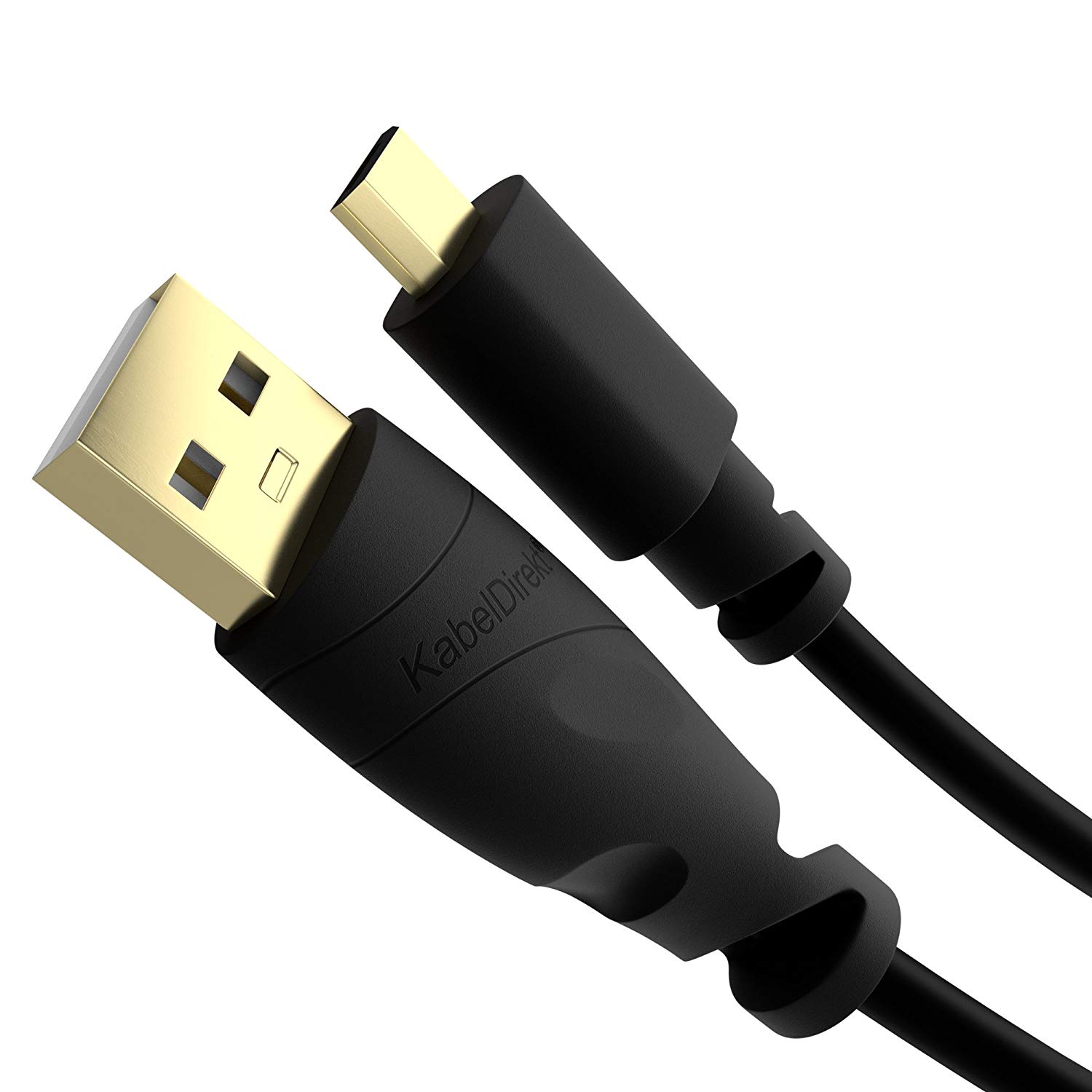 KabelDirekt - 3 x 0.5m Micro USB Cable (USB 2.0, Synch & Charge Cable, black) TOP Series, 3 x 0.5 m - Image 2