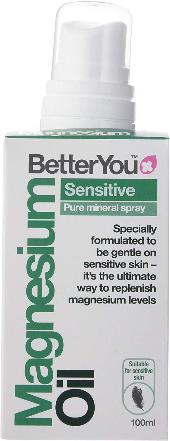 BetterYou Magnesium Sensitive Body Spray | Pure, Clean and Natural Source of Magnesium Chloride | Magnesium Spray | Vegan & Palm-Oil Free | 100ml (600 Sprays)