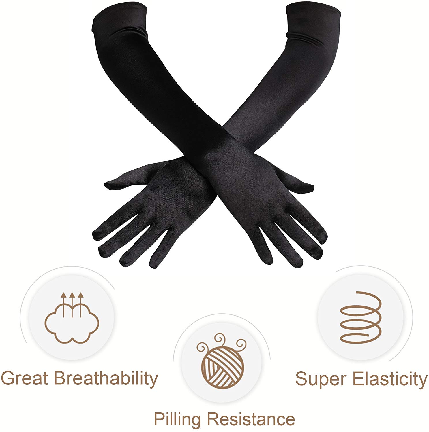 BABEYOND 1920s Flapper Accessories Gatsby Costume Accessories Set 20s Flapper Headband Pearl Necklace Gloves Plastic Holder - Image 4