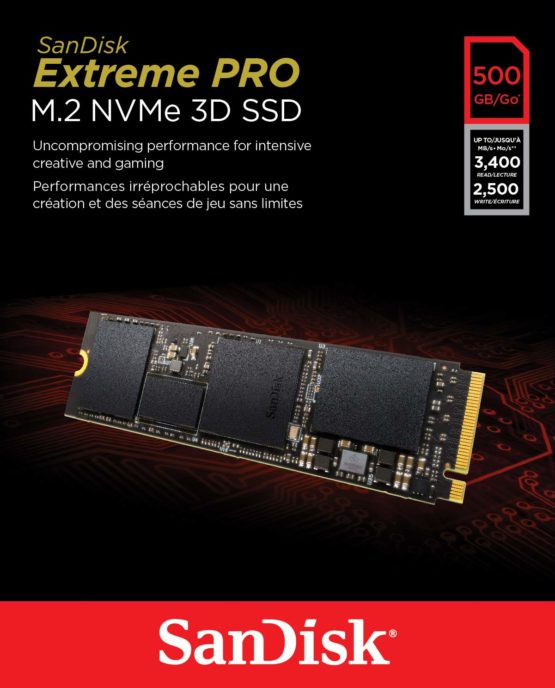 SanDisk SDSSDXPM2-500G-G25 Extreme PRO 500 GB M.2 NVMe 3D SSD, Black - Image 4