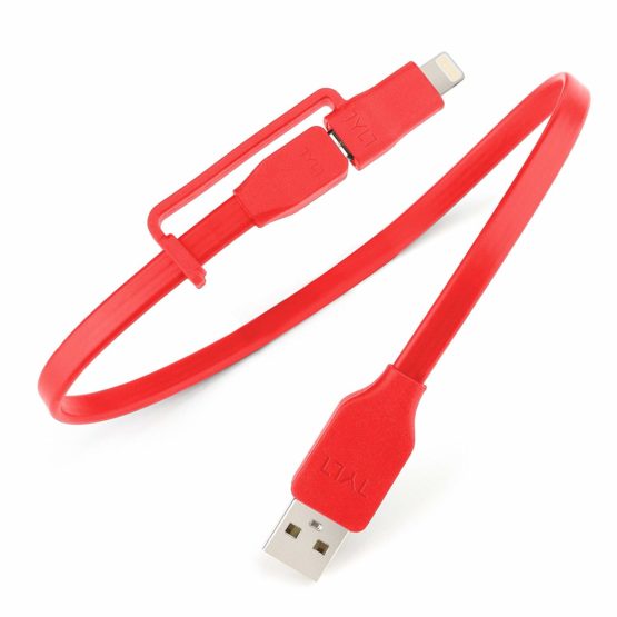 TYLT 30 cm FLYP-DUO Reversible USB Lightning Charge and Sync Cable - Red - Image 2