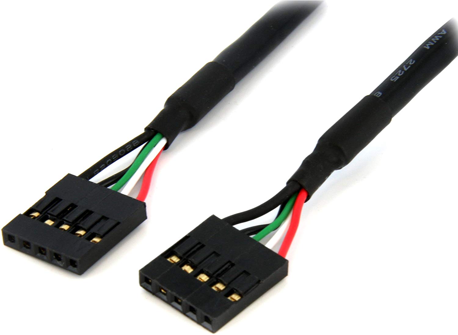 StarTech 24 inch 5 pin Female to Female Connector USB IDC Motherboard Header Cable, Black, 15.24 cm x 15.24 cm x 2.54 cm