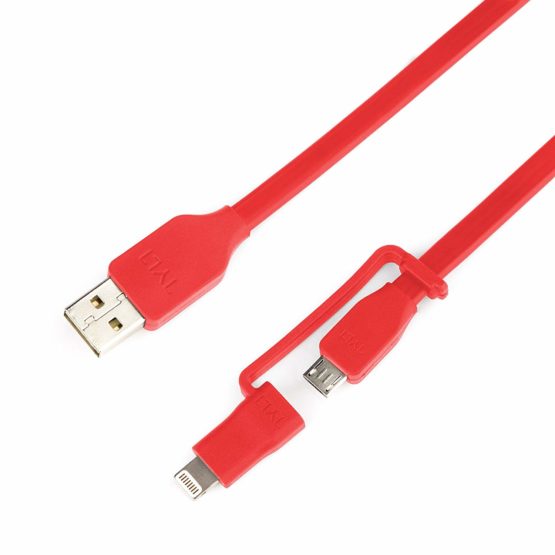 TYLT 30 cm FLYP-DUO Reversible USB Lightning Charge and Sync Cable - Red - Image 3