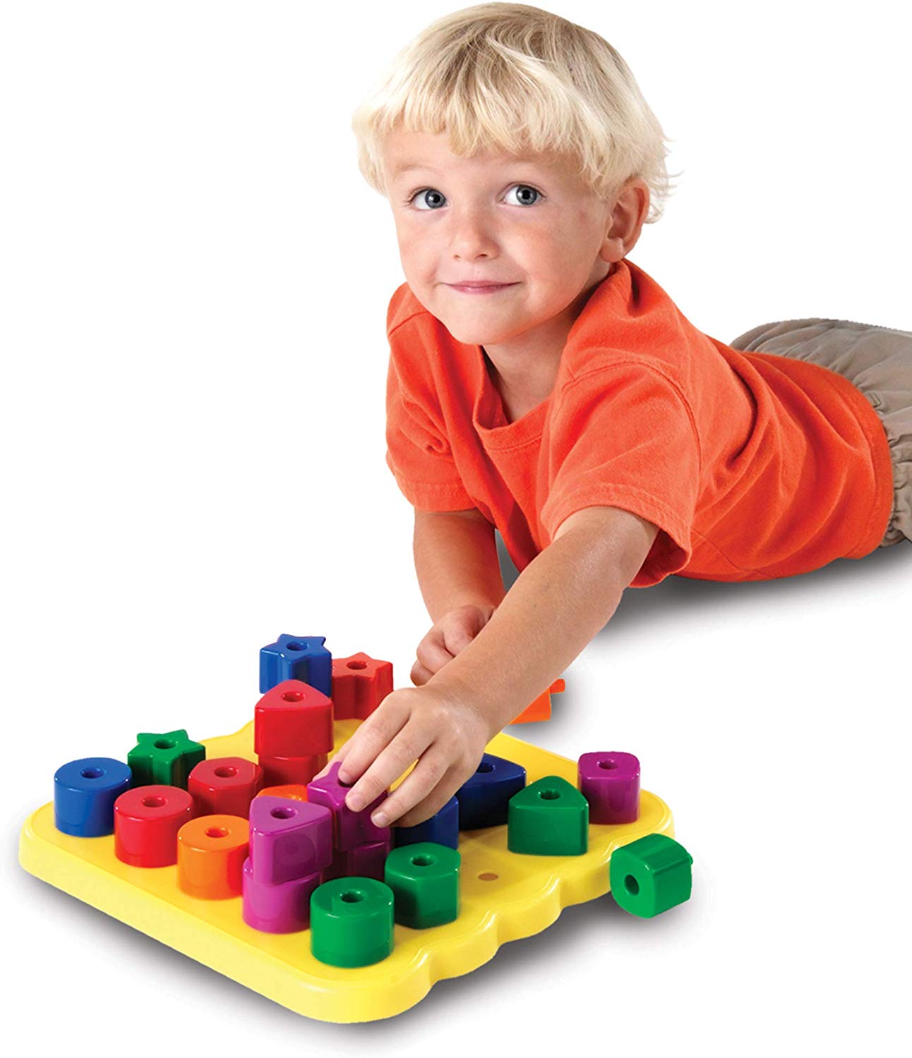 Learning Resources Stacking Shapes Peg Board - 25 Piece - Ages 3-6, Multicolor, Large - Image 4