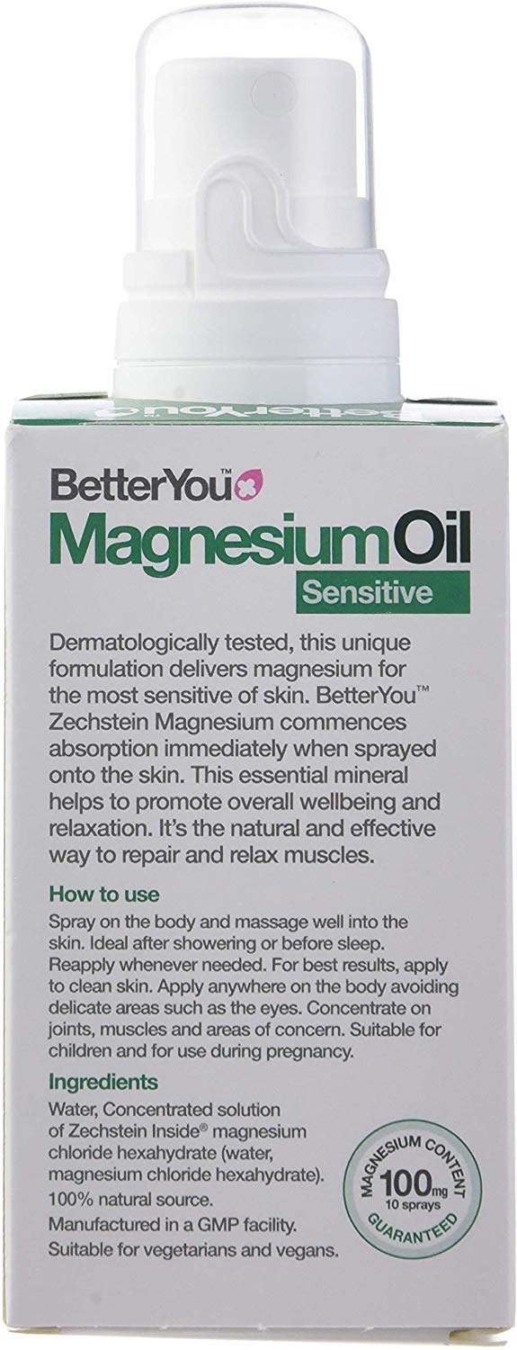 BetterYou Magnesium Sensitive Body Spray | Pure, Clean and Natural Source of Magnesium Chloride | Magnesium Spray | Vegan & Palm-Oil Free | 100ml (600 Sprays) - Image 4