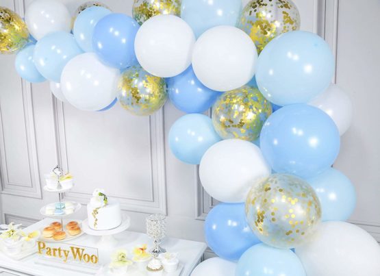 PartyWoo Blue And White Balloons 70 Pcs 12 Inch Sky Blue Balloons Baby ...