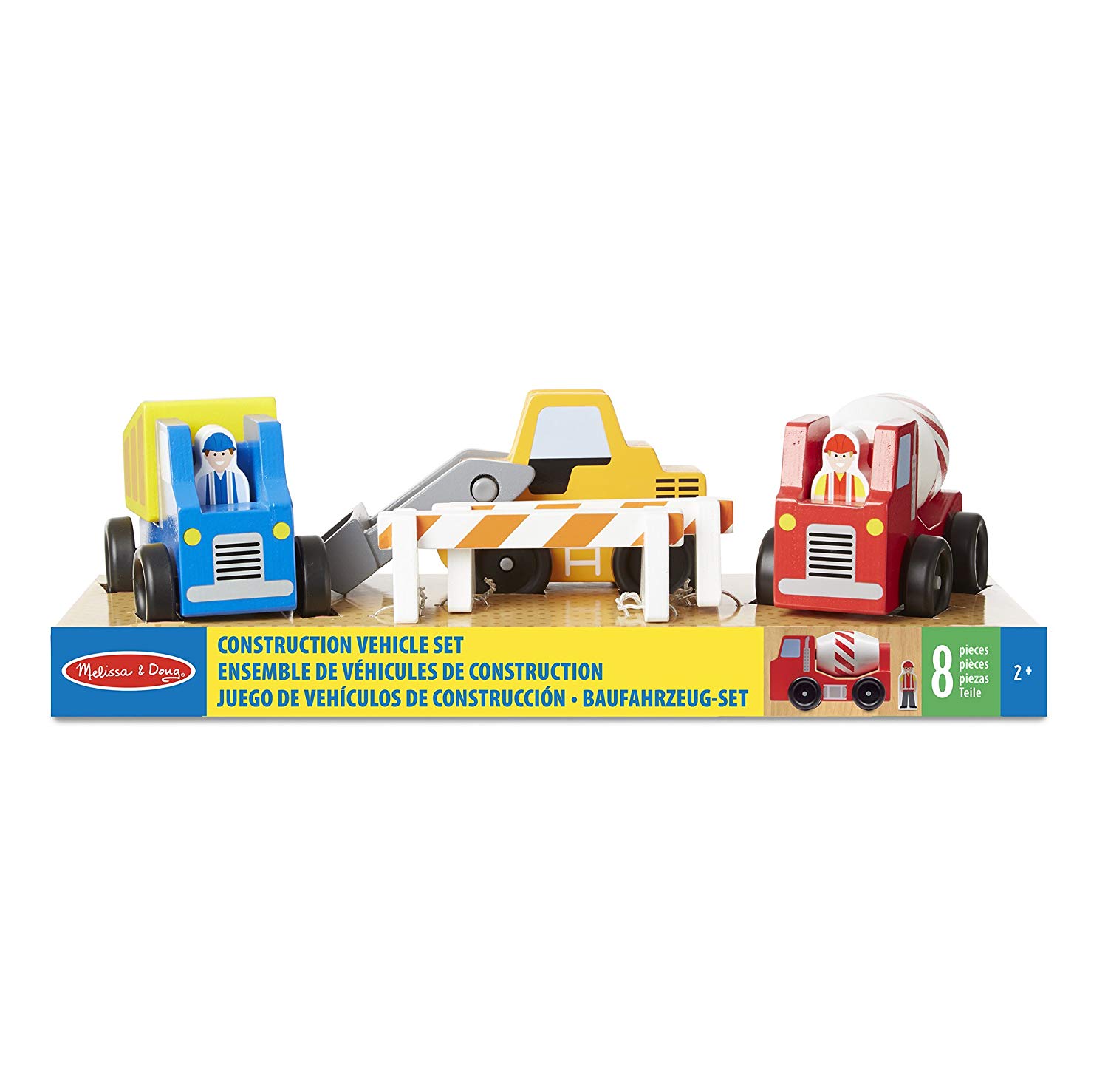 Melissa & Doug Construction Vehicle Set, Wooden Vehicles and Trains, Trucks and Vehicles, 2+, Gift for Boy or Girl - Image 3