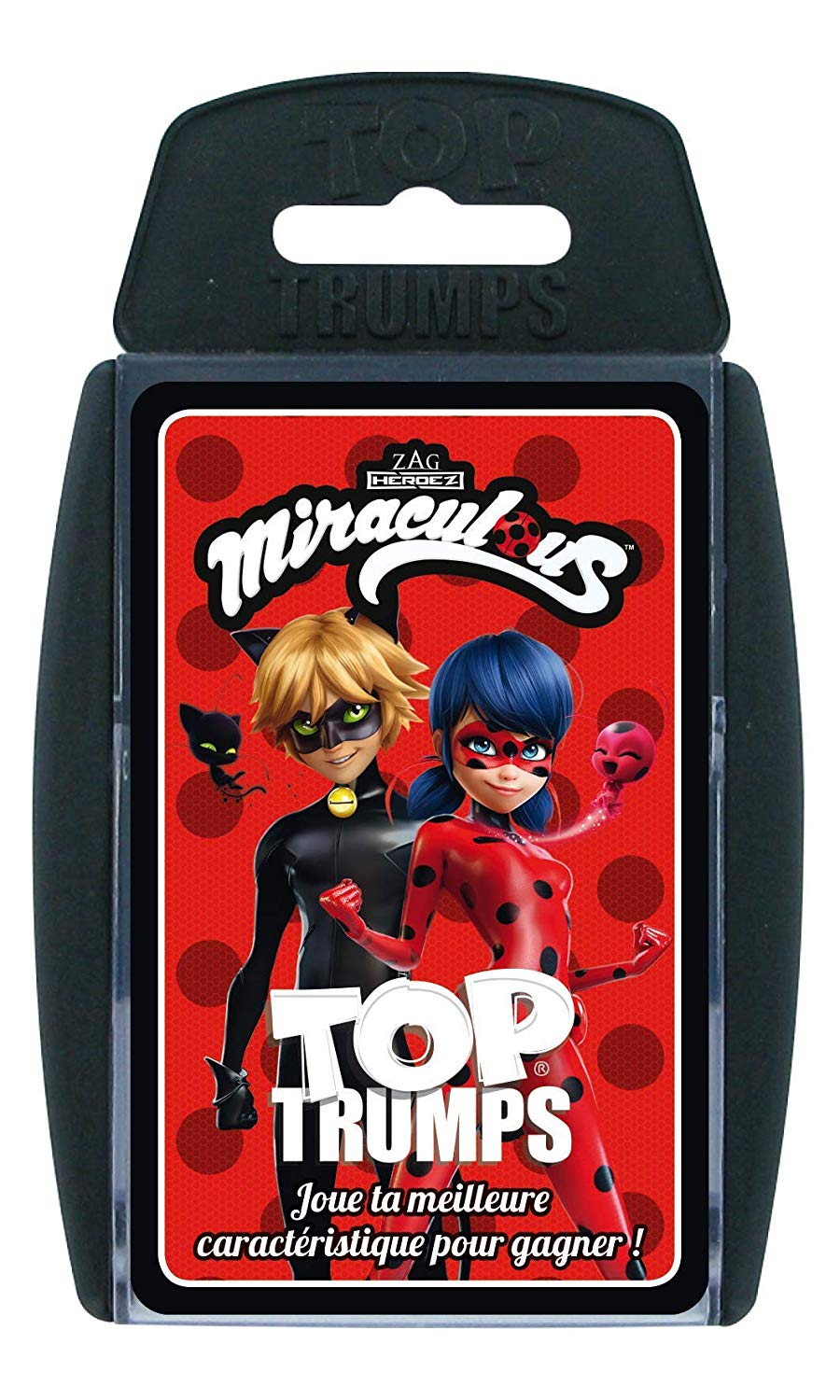 Winning Moves, Top Trumps Miraculous, Card Games, Board Game, Battle Game, Travel Game, From 2 to 6 Players, Ages 6+