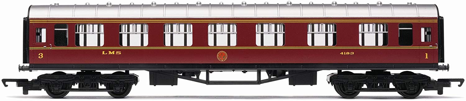 Hornby Coach Car, R4388 RailRoad LMS Composite 4183, Era 3 Train Toy
