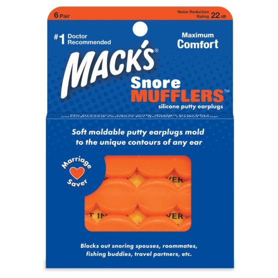 Mack's Snore Orange Mufflers, Pack of 6