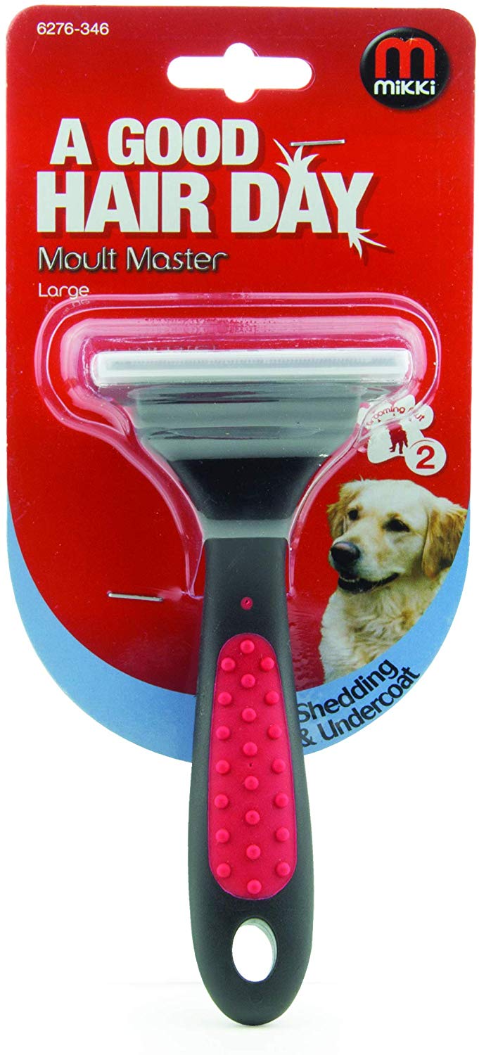 Mikki Dog, Cat, Puppy Grooming Shedding Tool Moult Master Brush Blade for Medium Large Pets, Red and Black - Image 4