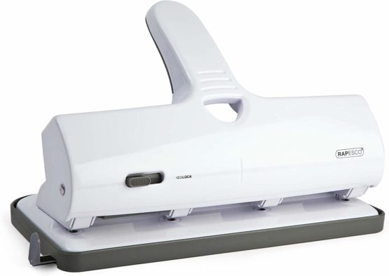 Rapesco 1324 ALU 40 Heavy Duty, 4-Hole Punch, 40 Sheet Capacity, White