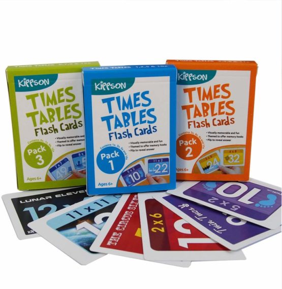 Kippson Times Tables Flash Cards with Memory Cues
