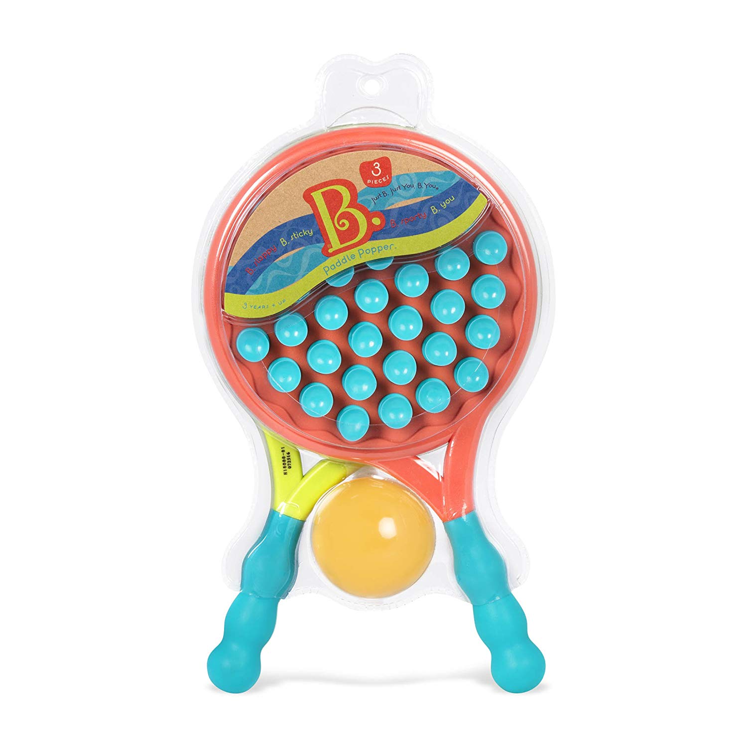 B. toys, Paddle Popper, Paddle Game Set, 2 Suction Paddles & Ball, Catch & Toss Sports Games - Image 3