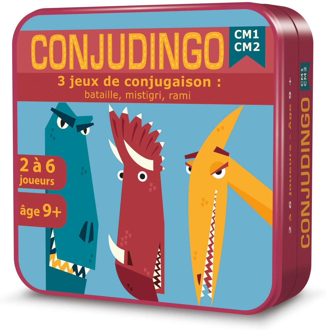 Aritma - ConjuDingo CM1 CM2 - Conjugation Game, 9+ Years (French Language), Red, Blue, 9.2 cm (L) x 9.2 cm (W) x 2.8 cm (H)