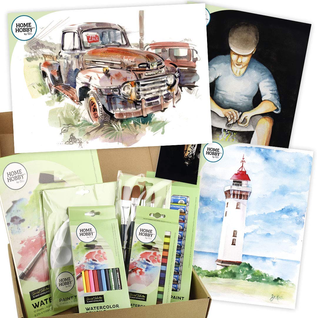 HomeHobby by 3L Watercolor Studio Kit Plus Rusty Truck by Gary Wing Advanced, Multiple (53 Pcs), 1 ml (Pack of 1)