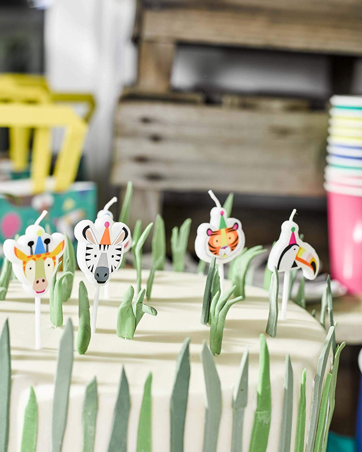 TalkingTablesZoo Animal PartyBirthday Cake CandlesPack of 5Mixed Colours, Kidscandles, Small - Image 4