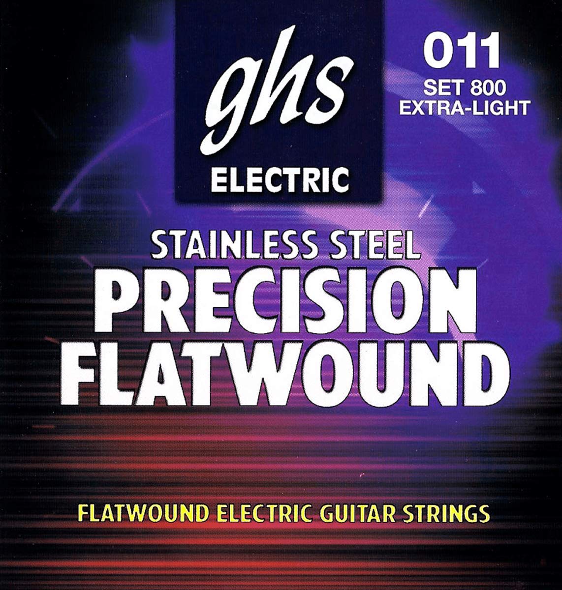GHS PRECISION FLATS Flatwound String Set For Electric Guitar - 800 - Extra Light - 011/046, Silver