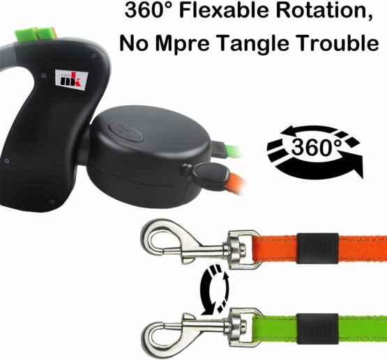 Makife Dog Lead Automatic Double Retractable Dog Leash 3 m for Small and Medium Dogs Hiking Jogging No Tangling - Image 4