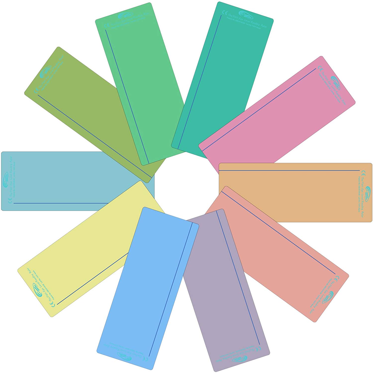 The Original Plain Window Reading Ruler Overlays - Multi-Colour (Pack of 10) by Crossbow Education UK- Dyslexia Aids and Visual Stress Specialists