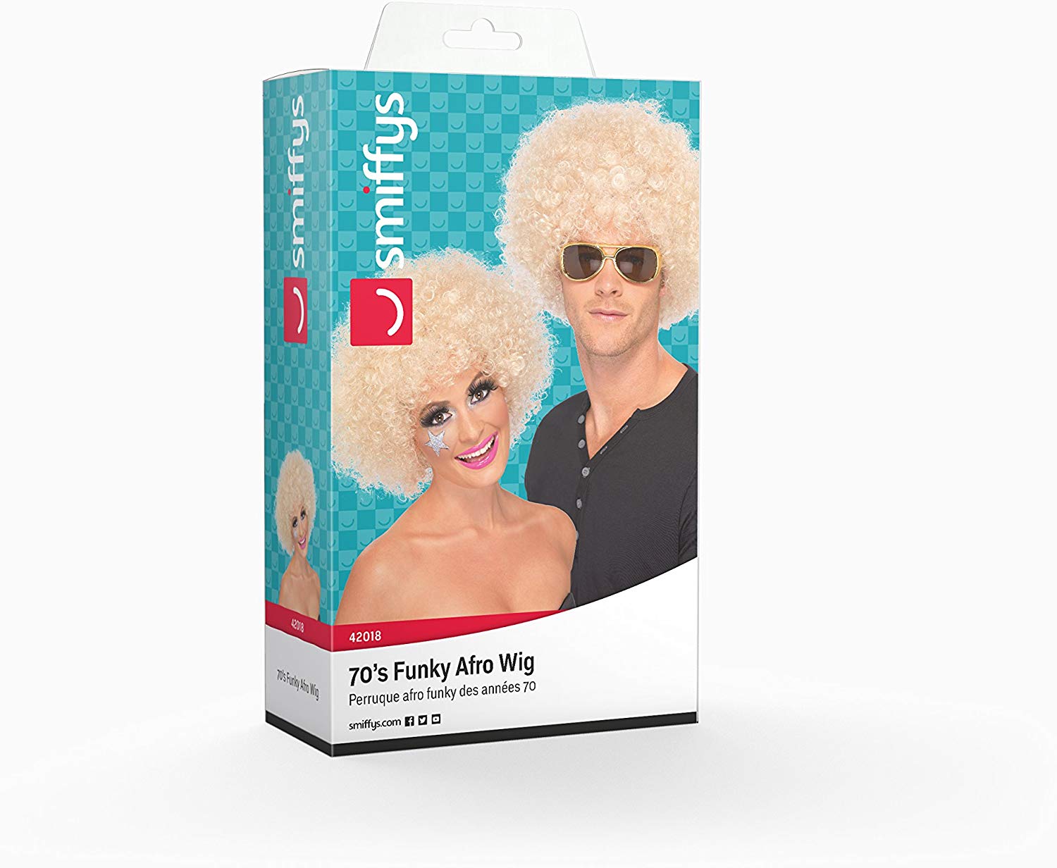 Smiffys 70s Funky Afro Wig, Blonde 120g, 1970's Disco Fancy Dress, 1970s Dress Up Wigs Halloween - Image 3