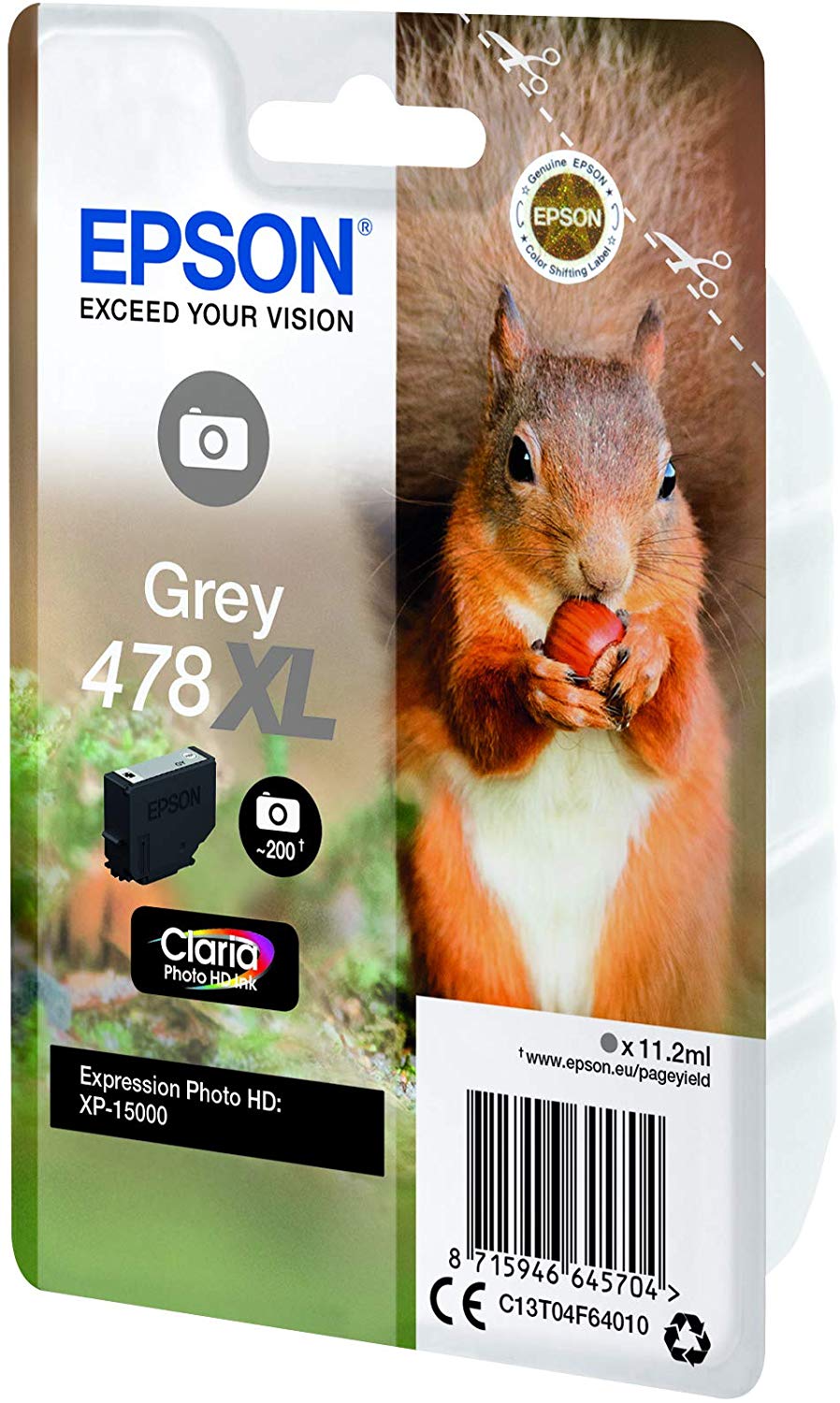 Epson 478XL Grey Photo HD Inkjet Cartridge C13T04F64010 - Image 4
