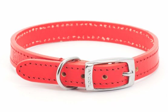 Ancol Heritage Leather Collar Red 20-26cm Size 1