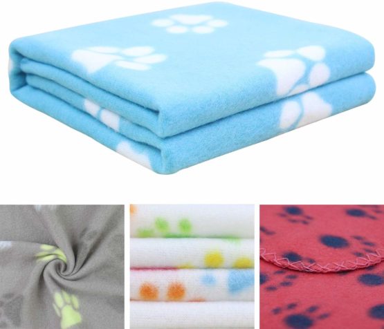 AK KYC 6 pack Mixed Puppy Blanket Cushion Dog Cat Fleece Blankets Pet Sleep Mat Pad Bed Cover with Paw Print Kitten Soft Warm Blanket for Animals - Image 3